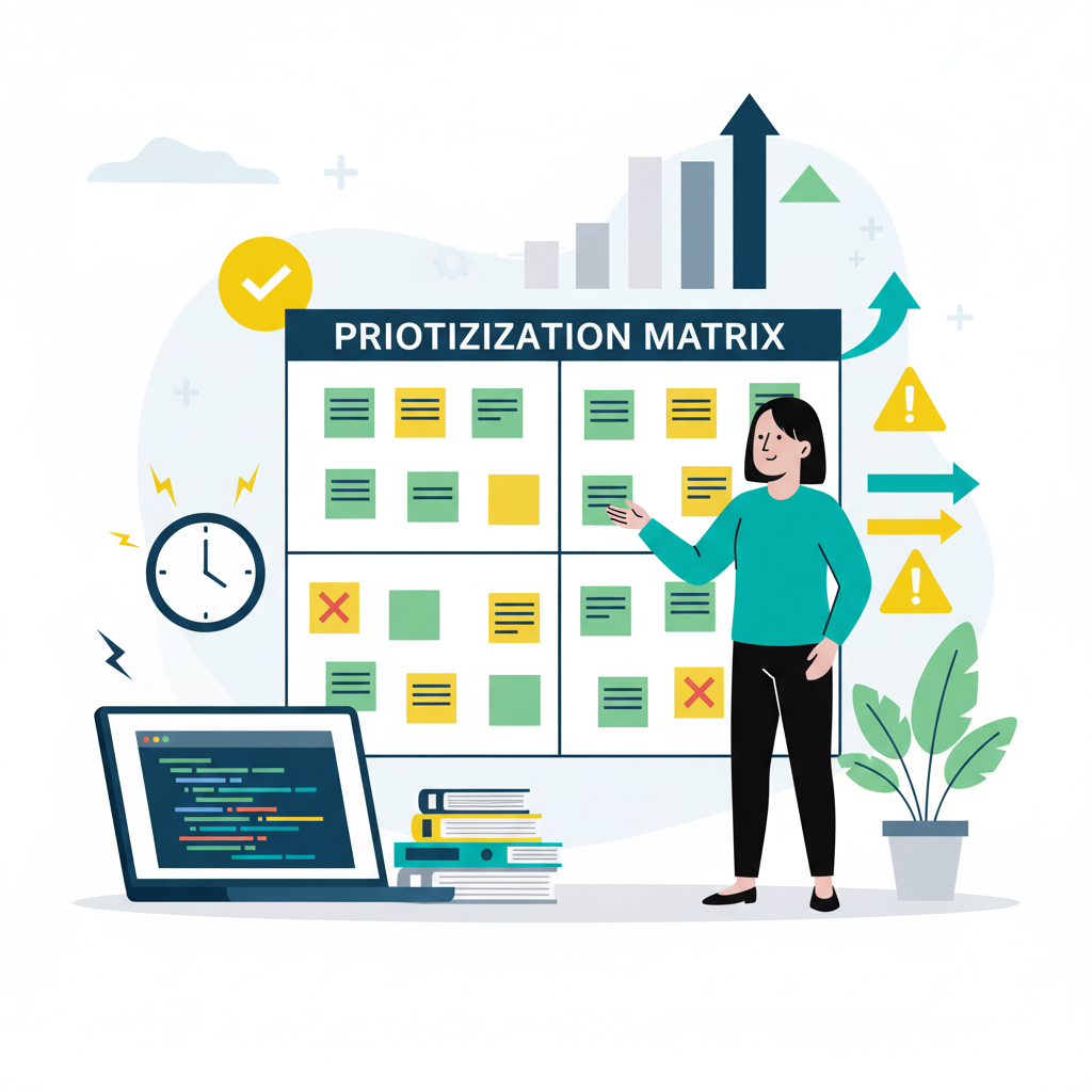 Graphic representation of technical debt prioritization and planning strategies