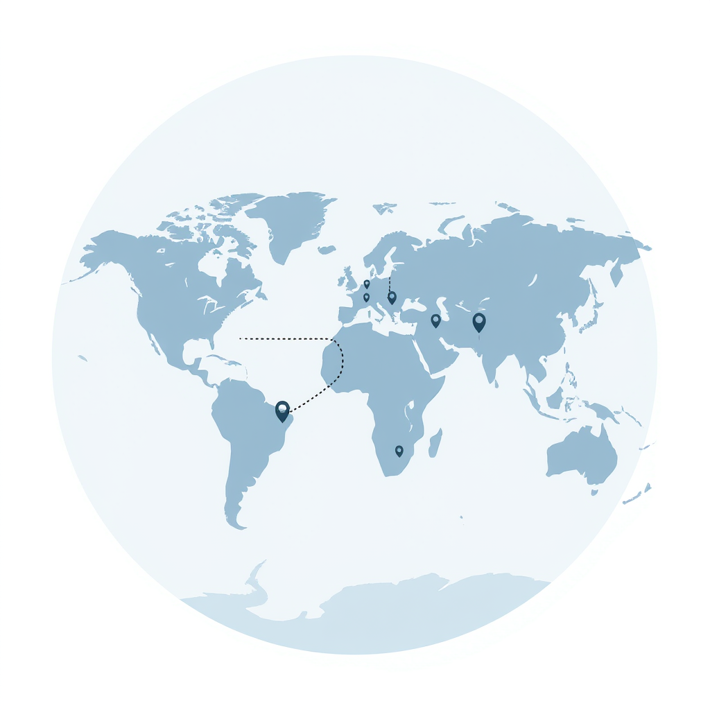 Graphic representation of geographic outsourcing models and risk assessment