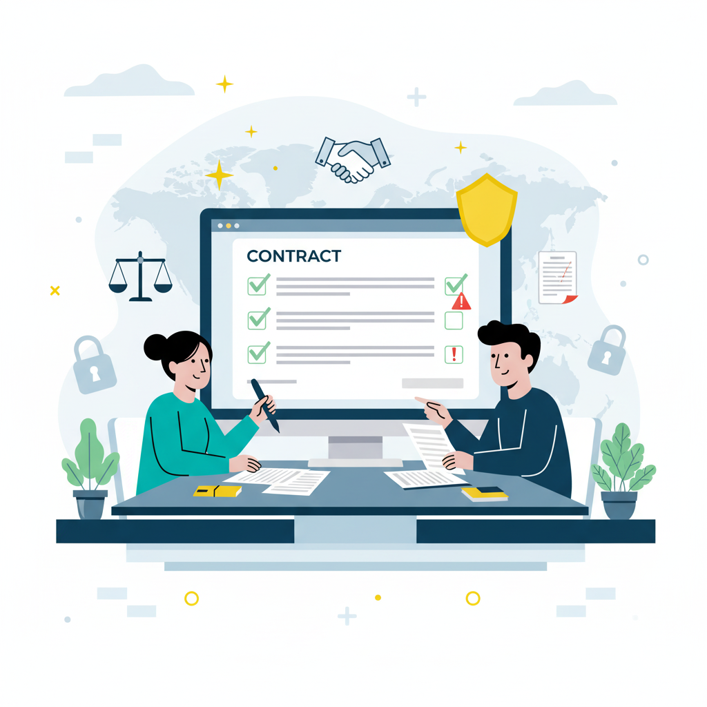 Graphic representation of the topic Outsourcing Contract Protection Strategies: Negotiating Terms That Prevent Vendor Lock-In