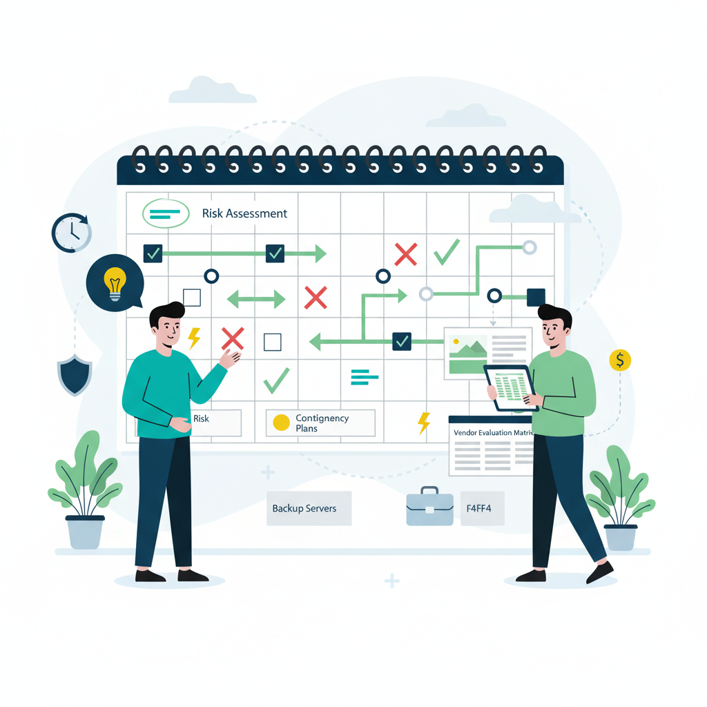 Graphic representation of Exit Strategy Planning and Vendor Migration Best Practices for Business Continuity