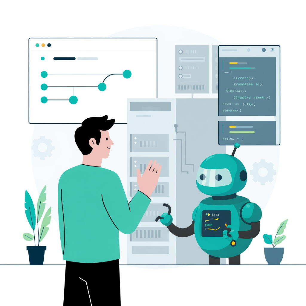 Graphic representation of real-time data processing and event-driven AI systems
