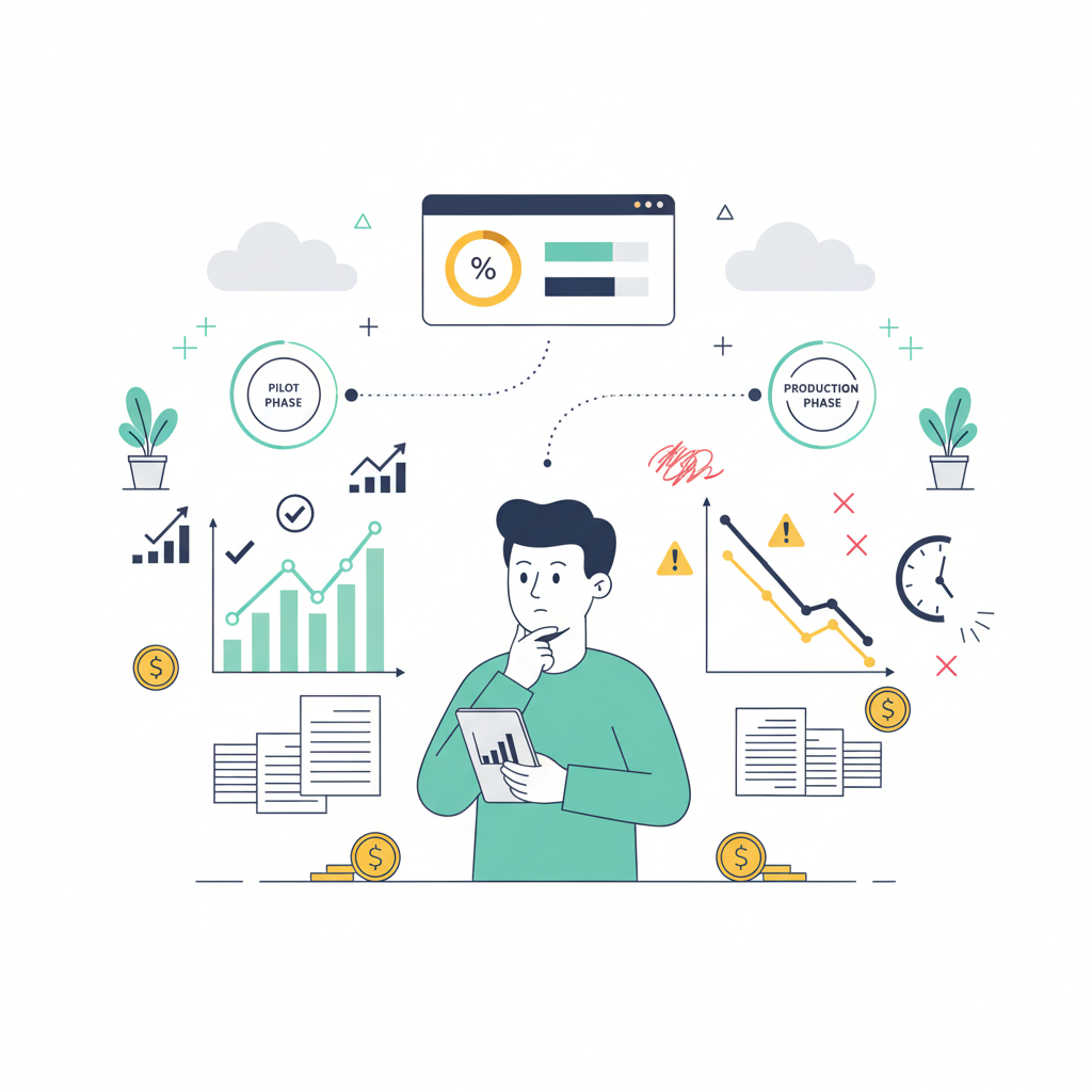 Graphic representation of the topic AI Project Failure Rates and ROI Reality