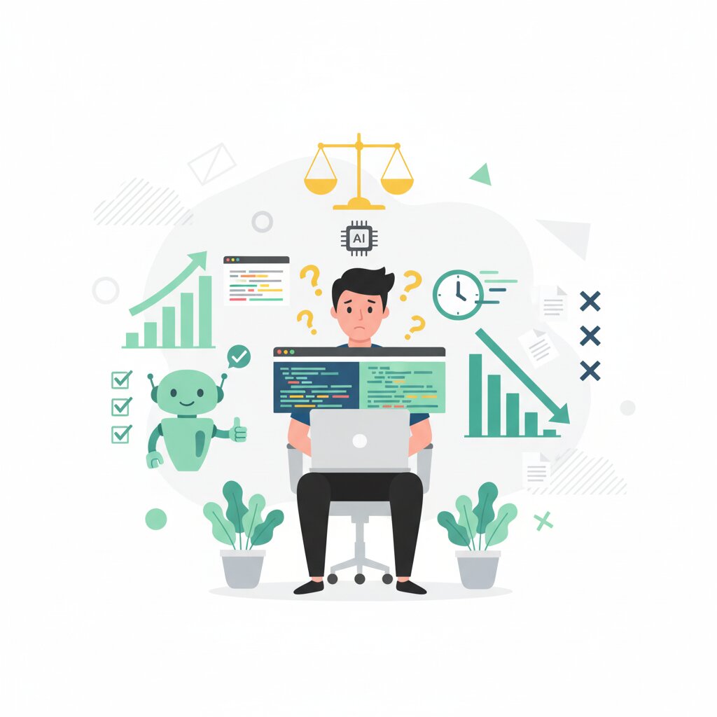 Graphic representation of the topic The AI Productivity Paradox in Software Development