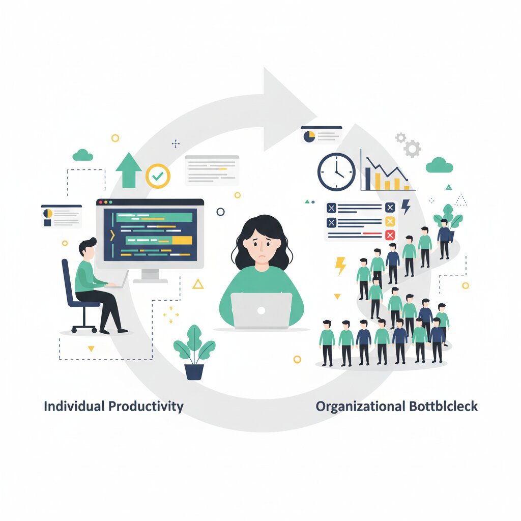 Graphic representation of the topic Individual vs Organisational AI Productivity