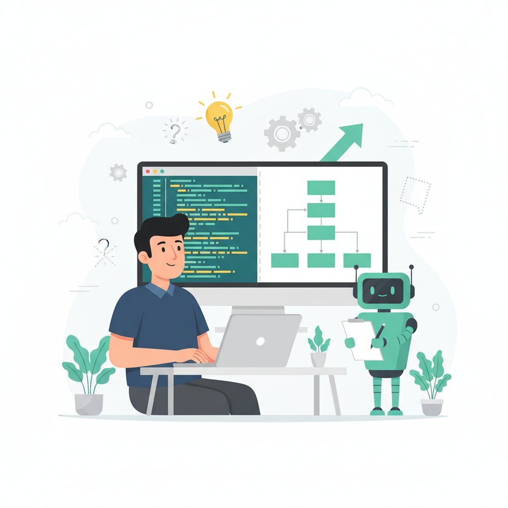 Graphic representation of the topic Developer Identity Shift - How AI is Redefining What It Means to Be a Developer