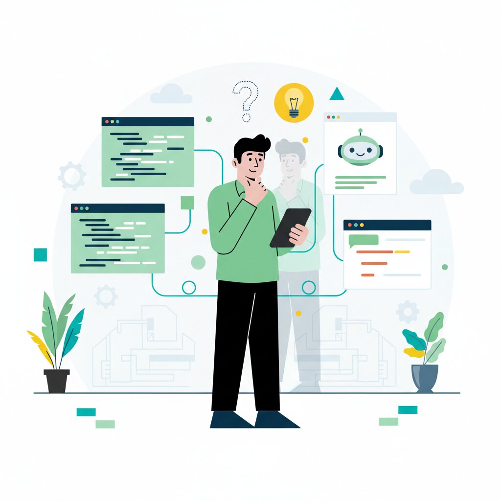 Graphic representation of the topic Developer Identity Shift - How AI is Redefining What It Means to Be a Developer