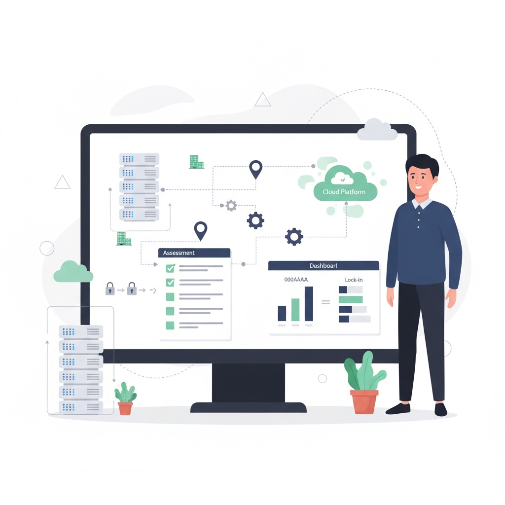 Graphic representation of the topic Assessing Cloud Vendor Lock-in and Planning Strategic Migration to European Platforms