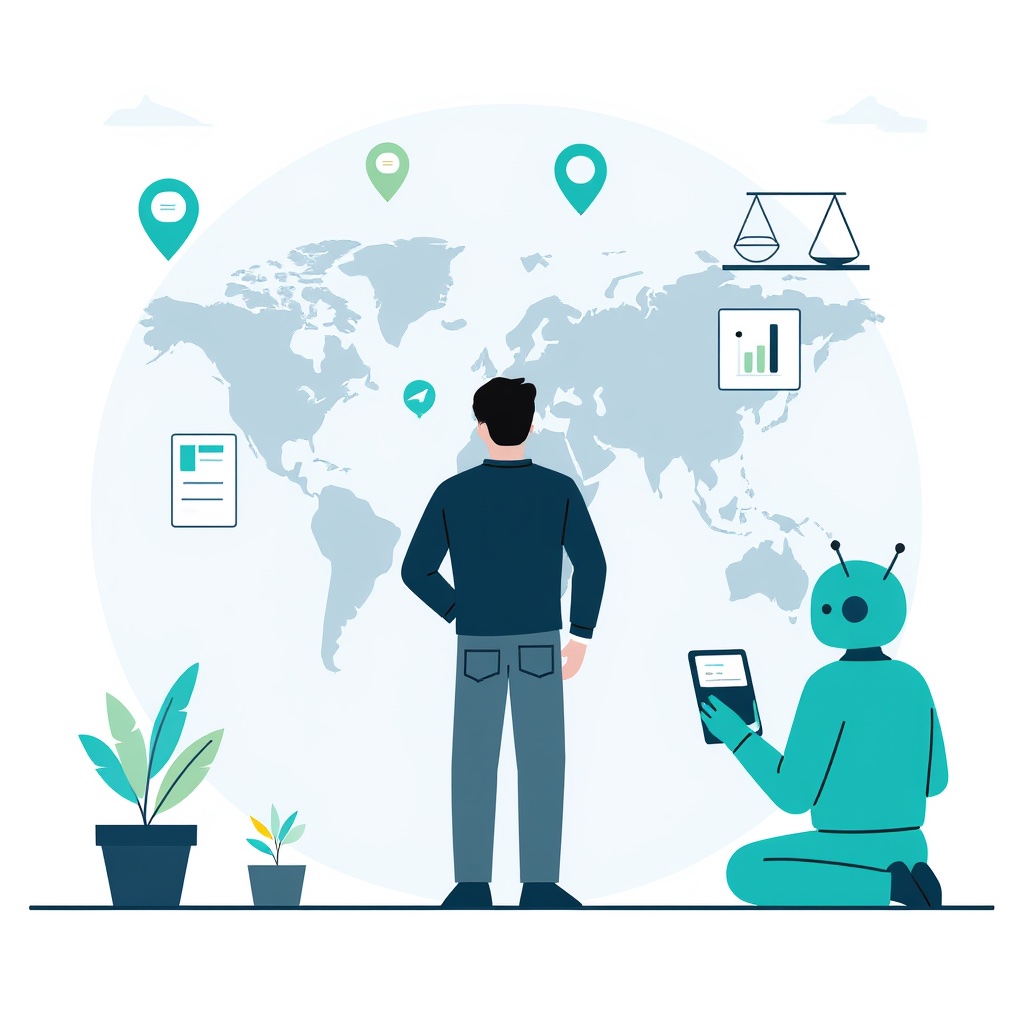 Graphic representation of the topic How Australia's AI Regulation Compares to the EU AI Act, US Approach, and Other International Frameworks