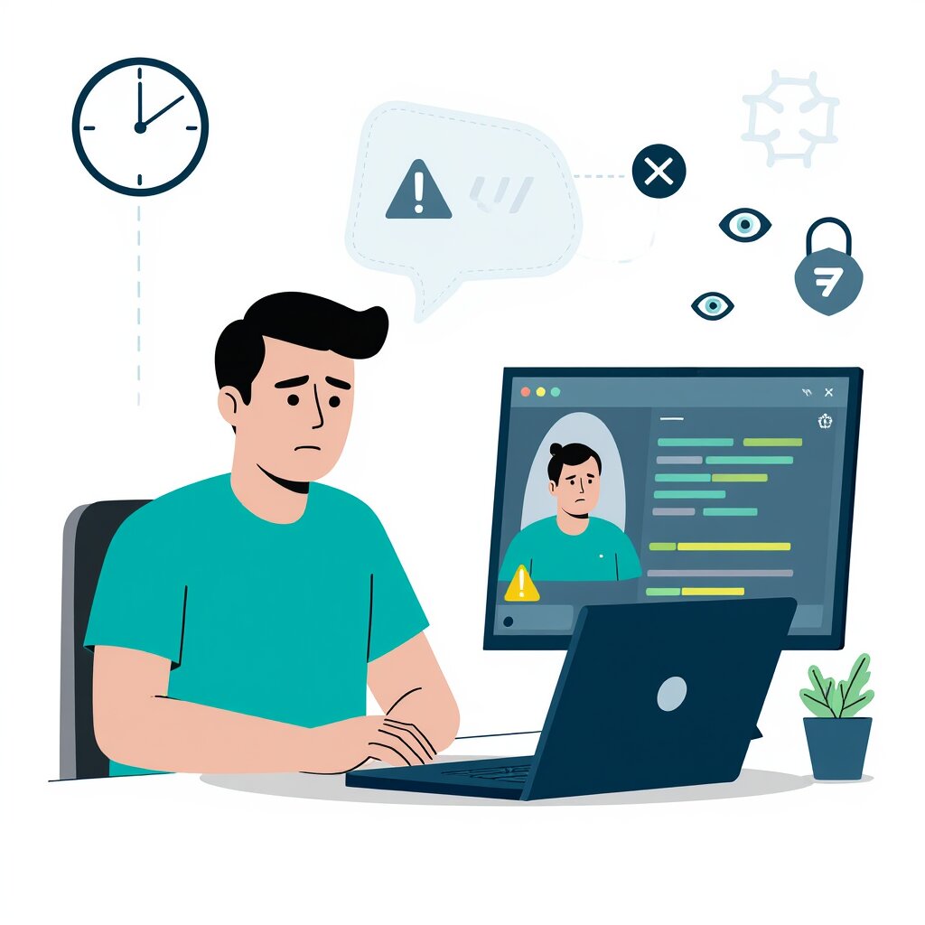 Graphic representation of the topic How AI Tools Broke Technical Interviews - The Mechanics and Scale of Interview Cheating