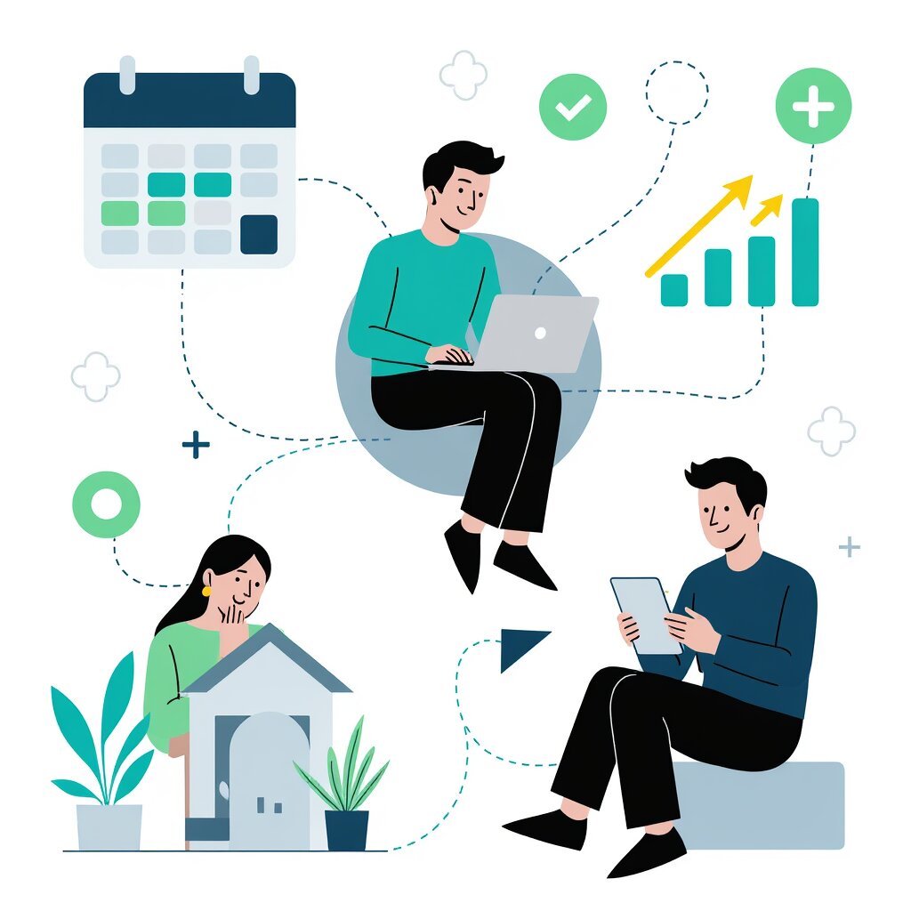 Graphic representation of implementing effective hybrid work policies based on research evidence
