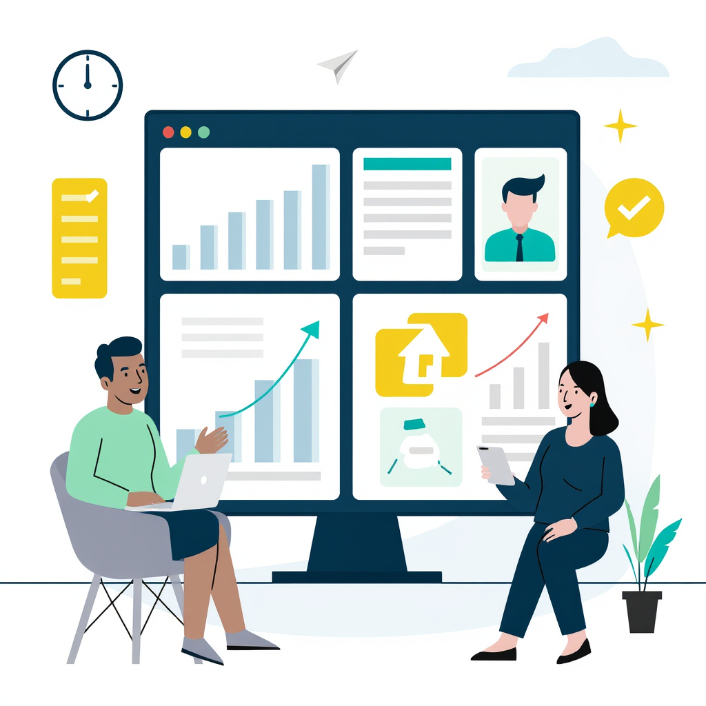 Return to Office Mandates: Professionals analyzing productivity data and workplace metrics on a dashboard display