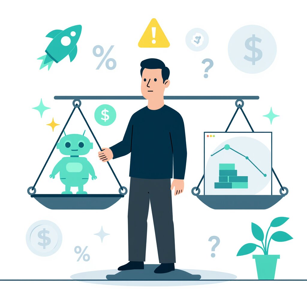 Graphic representation of the topic The AI Bubble Debate - 95% Getting Zero ROI or the Most Important Thing Ever?