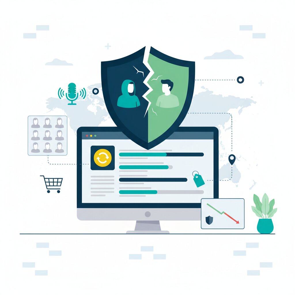 Graphic representation of deepfake fraud as a commodity subscription service