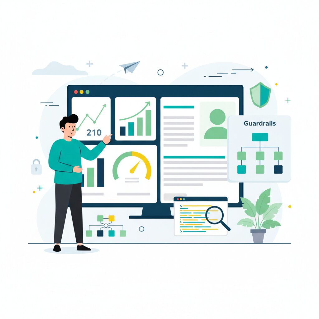 Graphic representation of the topic Observability and Guardrails as Core AI Platform Criteria