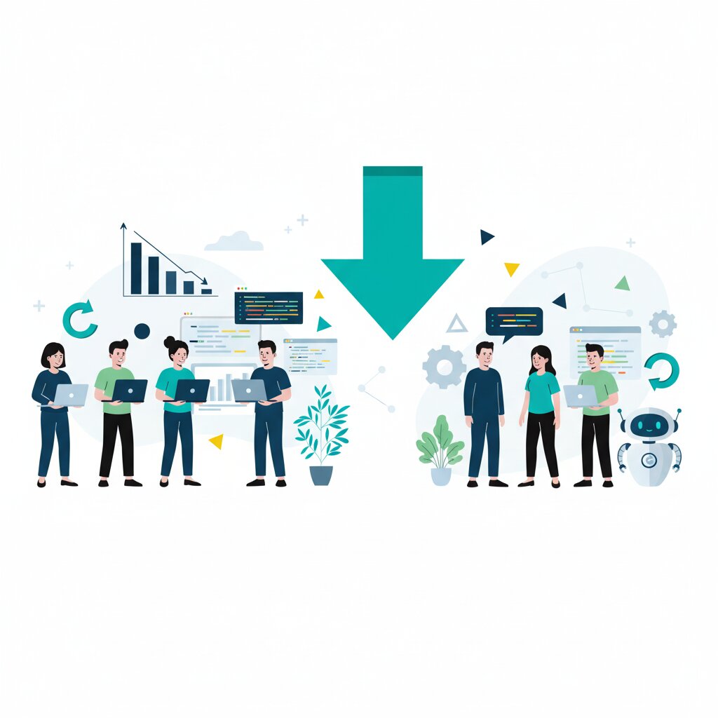 Graphic representation of the topic Team Compression: When AI Shrinks Engineering Organisations