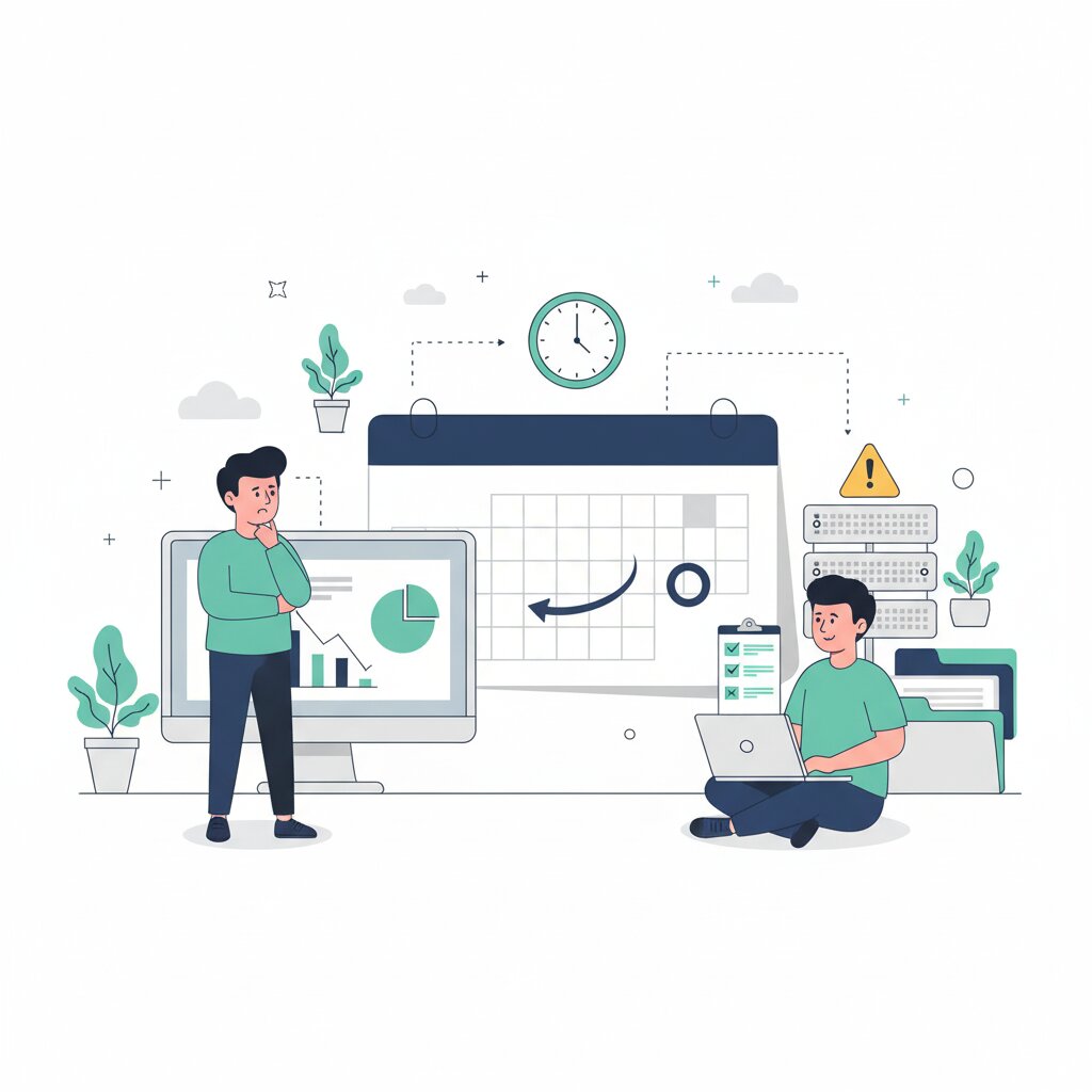 Graphic representation of SAP ECC end of support deadline and enterprise migration readiness