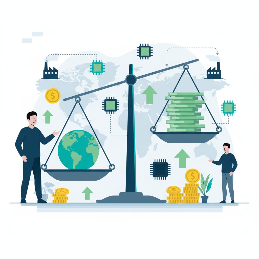 Graphic representation of the US-Taiwan 500 billion semiconductor deal and its two-tier market impact