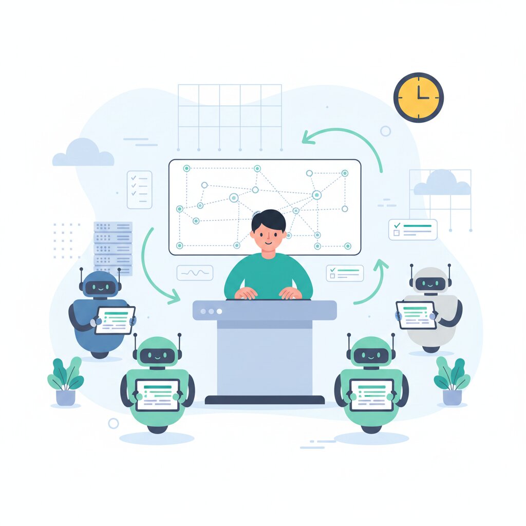 Graphic representation of multi-agent AI systems handling site reliability engineering