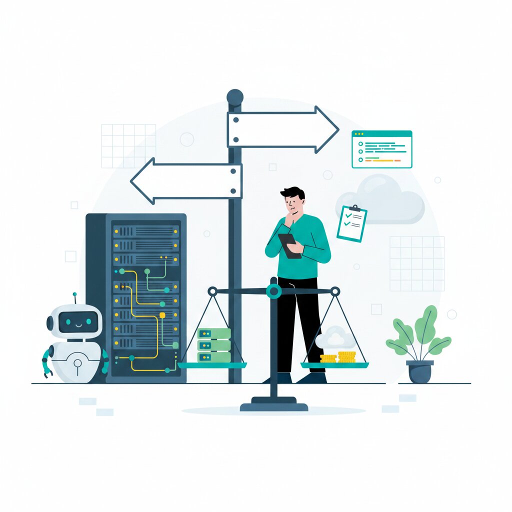 Decision framework diagram for build vs buy open-weight AI — comparing proprietary APIs, self-hosted models, and managed services