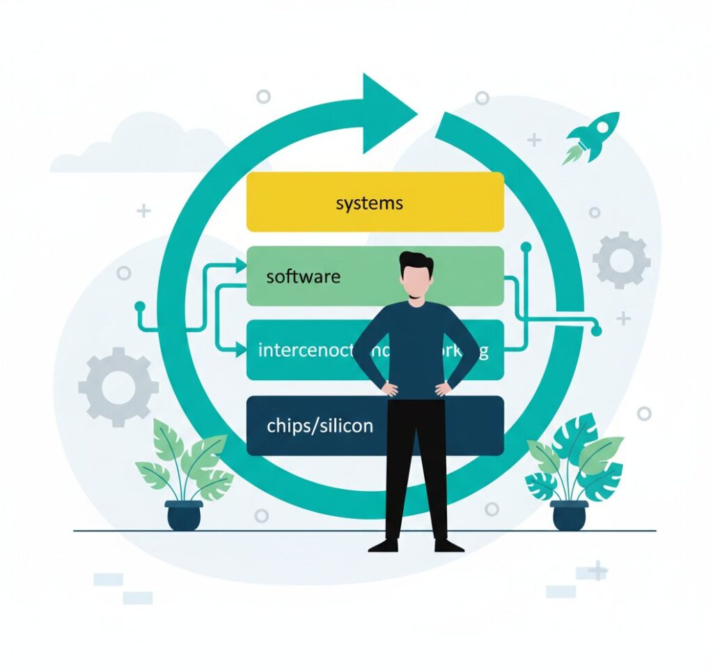 Graphic representation of Nvidia's vertical integration playbook and full AI stack ownership