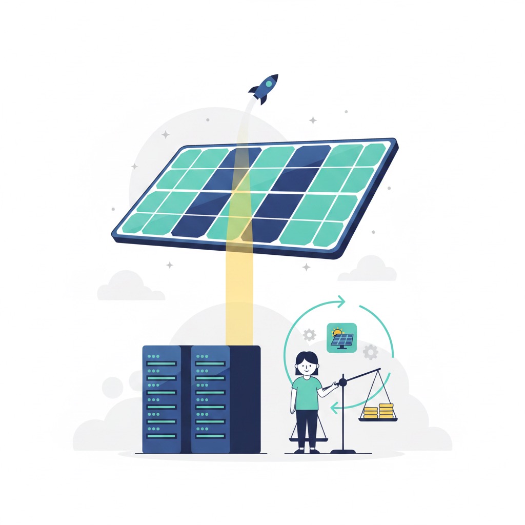 Illustration: orbital solar power and the data centre cost equation