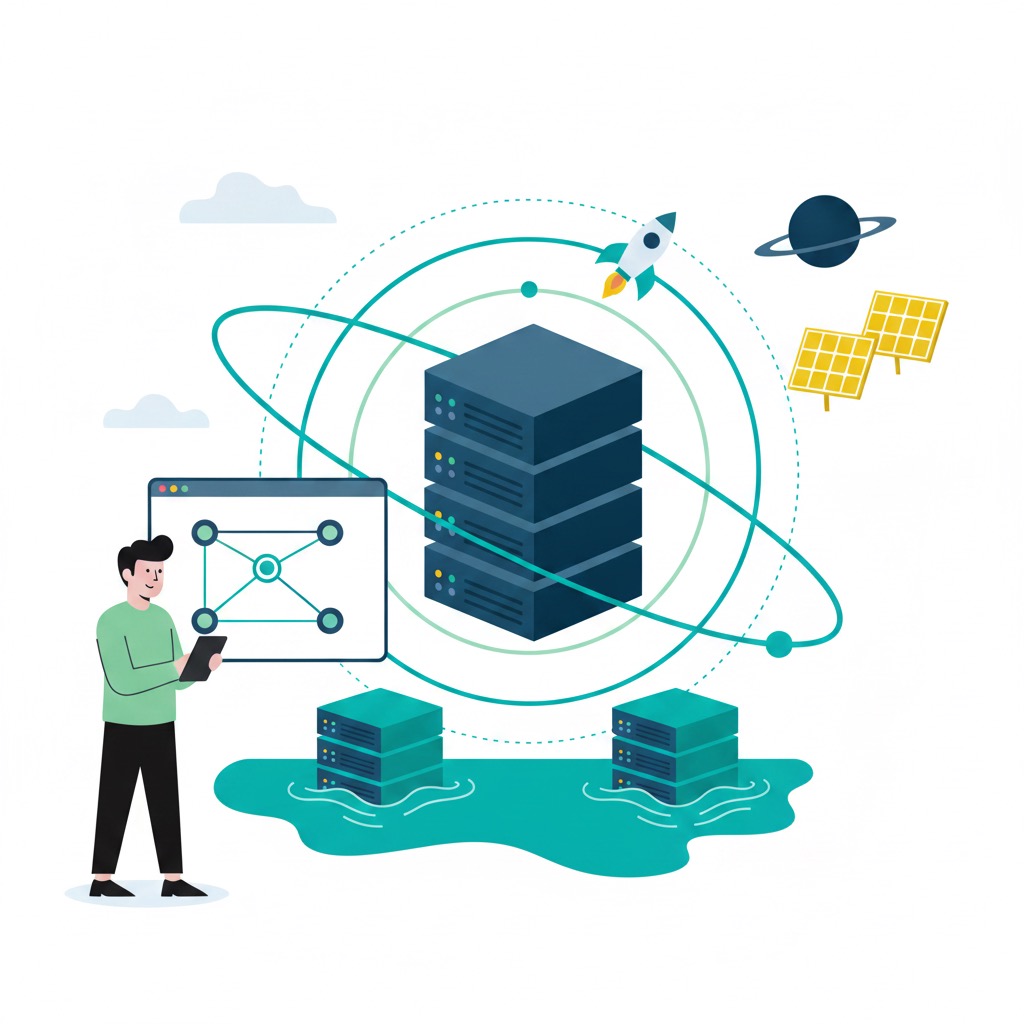 Pillar illustration: computing beyond the grid — orbital, underwater, and alternative data centres
