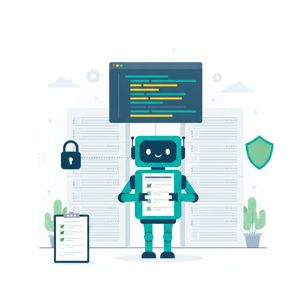 Graphic representation of securing autonomous CI/CD pipelines when AI agents commit code