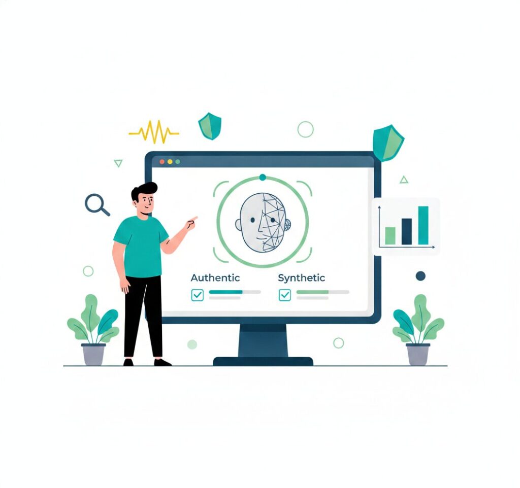 Graphic representation of the AI deepfake detection vendor market and accuracy benchmarking