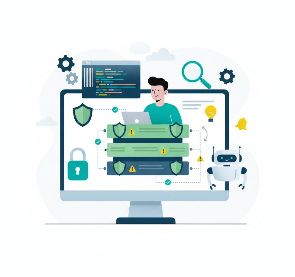 Graphic representation of chatbot safety engineering: guardrails, crisis escalation, and monitoring architecture